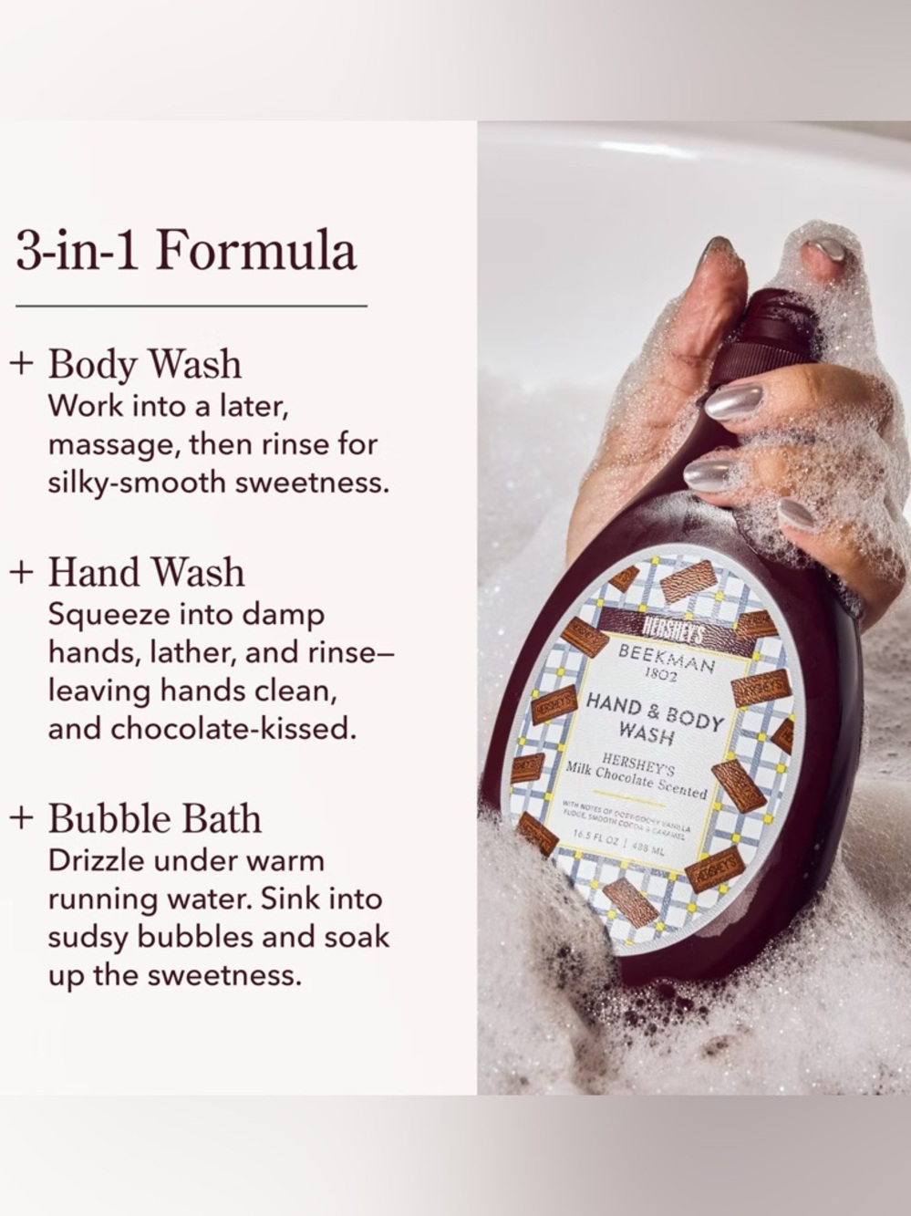 Beekman 1802 Hand x Hershey’s Milk Chocolate Hand & Body Wash- limited edition - Picture 7 of 8